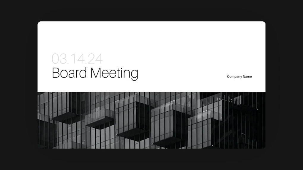 Board Meeting template Pitch